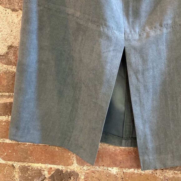 Norton Studio Knee Length, Skirt Size 6 Plush Suede-like Gray Green - Picture 7 of 15